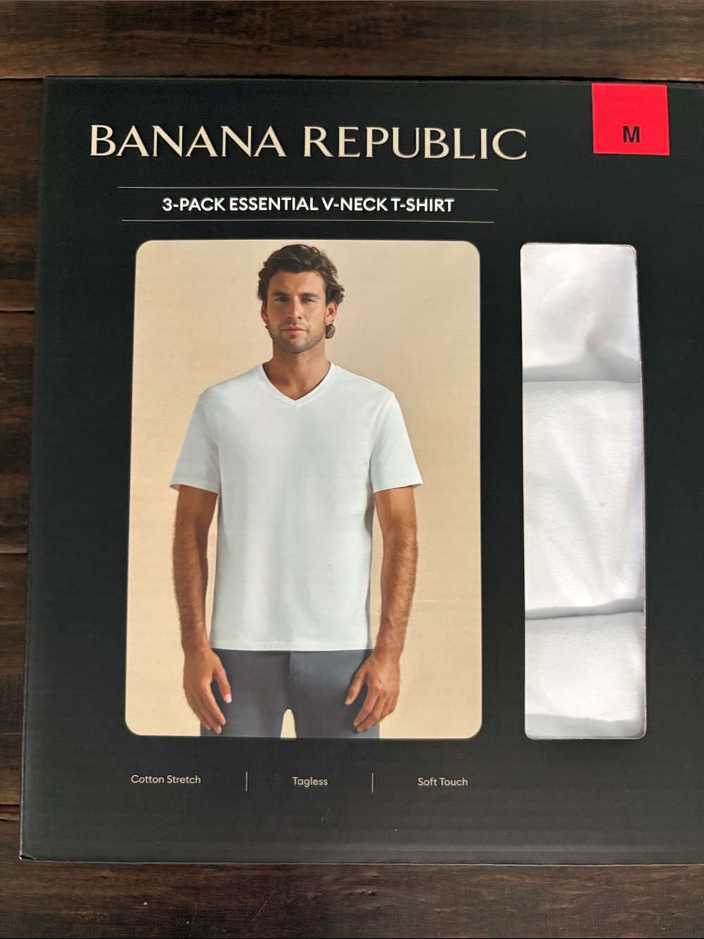 Banana Republic Men's White V-Neck T-Shirt 3-Pack